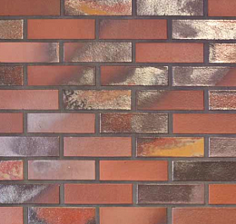 Облицовочный кирпич 7554 Norderney rot bunt schmolz | 240х71х115 мм